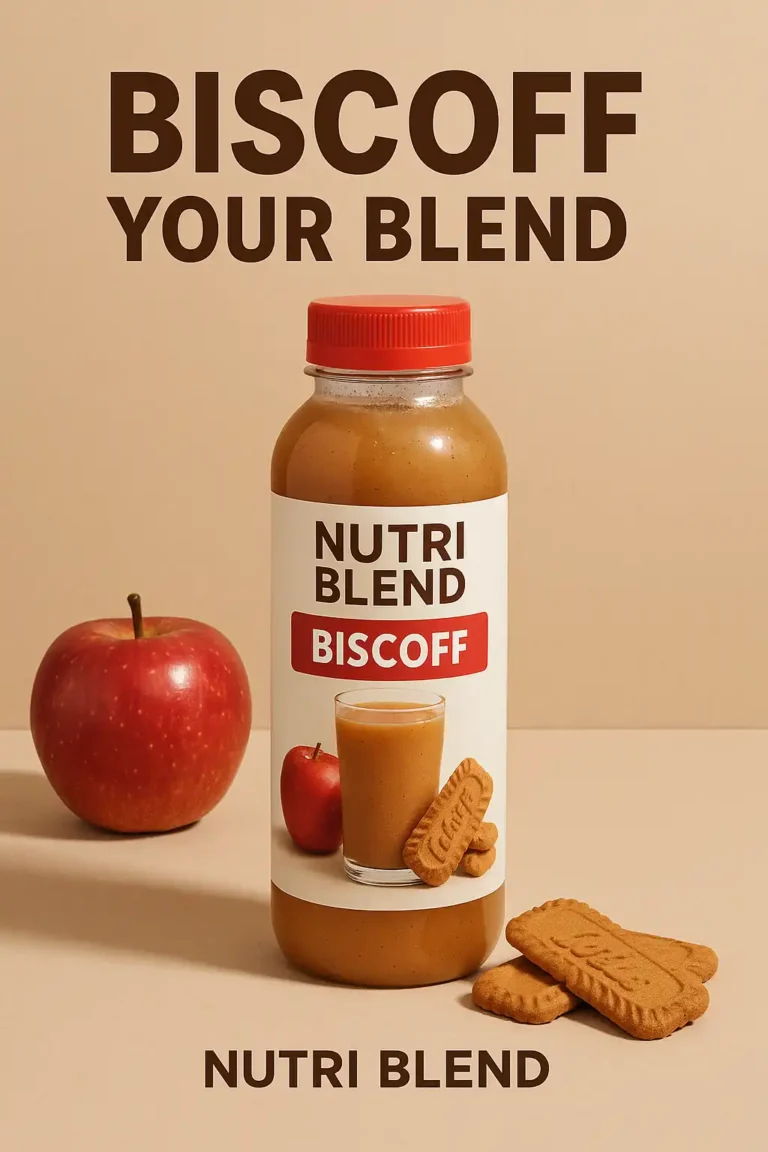Nutri Blend Biscoff drink and ingredients, an example of effective product visual for a digital marketing expert in Alappuzha